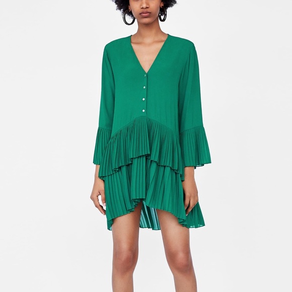 zara ruffled pleated top